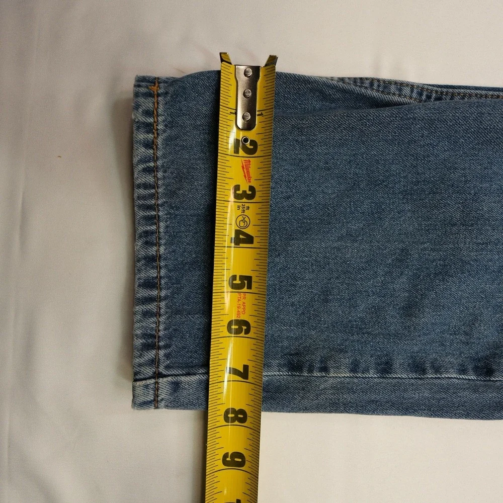 Levis 502 34X30 (35X28) Mens Thigh Distressed Straight Jeans Casual Ripped Pants
